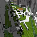 Contemporary Residential Landscape Design With Lush Green Lawns Geometric Pathways And Urban Surroundings