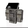 Advanced Tech Device With Digital Display Screen Metallic Panels And Control Buttons