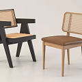 Dining Chairs With Black Frame Armrests Rattan Seat And Light Wood Armless Brown Leather Design