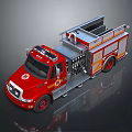 Red Fire Truck With Rescue Ladder And Emergency Equipment Features