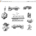 Various Metal Hinges And Hardware Accessories For Furniture Connections