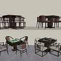 Middle Style New Chinese Style Mahjong Table Chess Table 3d model