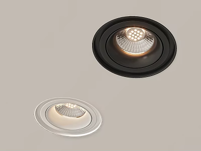 Modern Recessed LED Downlight Spotlights in Black and White Ceiling Fixtures 3d model