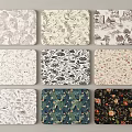 Various Patterned Rectangular Table Mats With Diverse Floral And Landscape Art