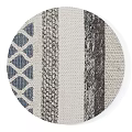 Modern round carpet gray coffee yellow blue abstract pattern round carpet combination 3d model