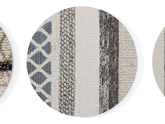 Modern round carpet gray coffee yellow blue abstract pattern round carpet combination 3d model