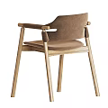 Modern Leisure Chair With Wooden Frame Armrest Padded Seat And Multiple Sizes