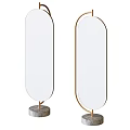Modern Floor Standing Mirrors With Gold Frame And Marble Base Design 3d model
