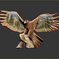 Modern Sculpture Eagle Wood Carving Wood Carving 3d model