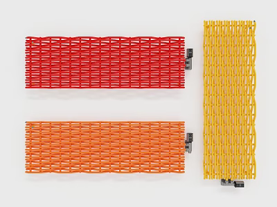 Colorful Decorative Radiators in Red Orange Yellow with Mesh Design 3d model