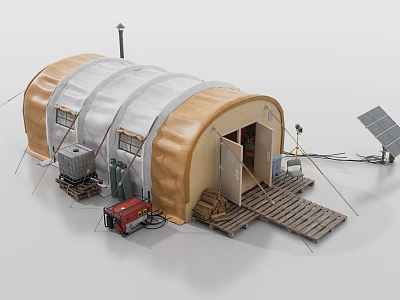 Outdoor Playground Dome Structure With Metal Frame And Brown Silver Design 3d model