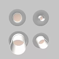 Modern White Downlights And Spotlights With Sleek Design For Home Ceiling 3d model