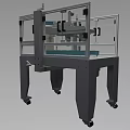 Industrial Conveyor Equipment With Transparent Protective Enclosure And Steel Support Frame