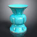 Elegant Blue Ceramic Vase Featuring Unique Textured Design And Decorative Base
