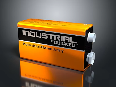 Orange Black Duracell Industrial Professional Alkaline Battery For Daily Electrical Appliances 3d model