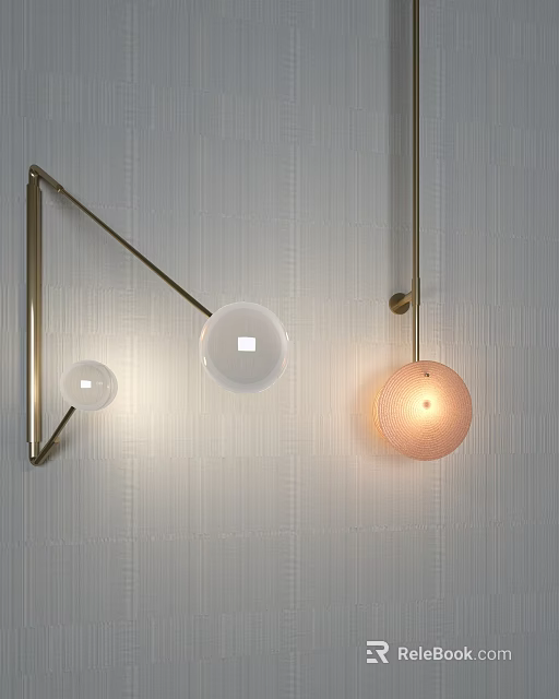 Sleek Modern Wall Lamps With Metal Brackets And Glass Globe Shades Emitting Soft Warm Light 3d model 