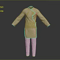 Light Colored Traditional Chinese Clothing With Stand Up Collar And Pants Set