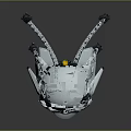 Sleek Metallic Mechanical Device With Multi Legged Structure And Circular Core