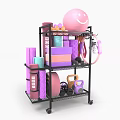 Heavy Duty Metal Storage Rack With Yoga Mats Dumbbells Kettlebells Exercise Ball For Home Gym