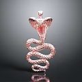 Rose Gold Snake Pendant With Coiled Body And Raised Head Design