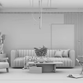 Modern sofa coffee table combination 3d model