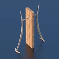 Simple Wooden Rectangular Daily Life Product With Metal Support Stands And Stable Structure