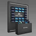 BIOTHERM Retail Display Shelves With Modern Illuminated Layers For Skincare Products