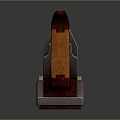 Vintage Wooden Hand Plane With Metal Blades And Polished Brown Handle