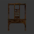Traditional Wooden Leisure Chair with Carved Patterns on Backrest and Armrests