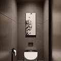 Elegant Modern Luxury Hotel Guest Room With Built In TV Wall And Functional Coffee Station