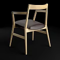 Modern Dining Table and Chair Combination Solid Wood Dining Table and Chair 3d model