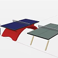 Blue And Light Green Table Tennis Tables With Red And Light Frames For Indoor Sports