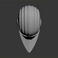 Medieval Weapon Helmet with Silver Metallic Finish and Striped Face Design