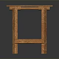 Wooden Folding Table With Square Top And Crossed Legs Natural Wood Finish