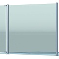 Modern Glass Door Railing 3d model