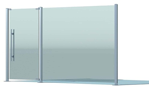 Modern Glass Door Railing 3d model