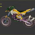Yellow And White Off Road Motorcycle With Muddy Tires Black Seat And Sporty Design