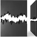 Interior Decorative Modern Black Room Divider Featuring Mountain Outline Hollow Design