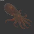Bronze Octopus Statue With Detailed Curved Tentacles And Glossy Surface