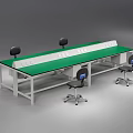 Modern Functional Workstation Desk With Green Tabletop White Metal Frame And Black Chairs