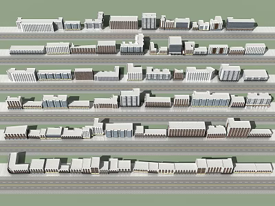 Various Residential Building Models With Different Modern Design Arrangements 3d model