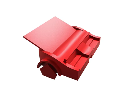 Red Foldable Storage Box With Open Lid And Sturdy Structure Design 3d model