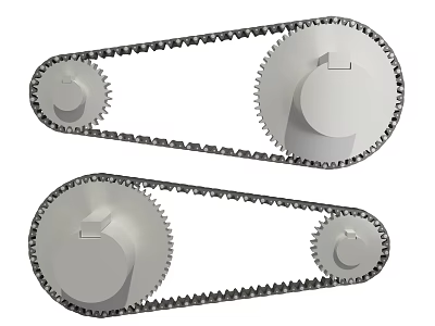 High Quality Automotive Timing Chain And Sprocket Gear Components For Engine Systems 3d model