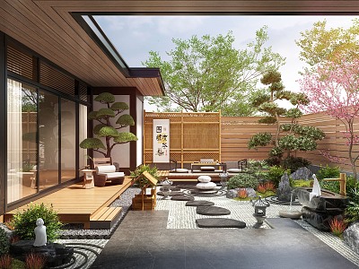 New Chinese Courtyard Landscape Plant Landscape Sits Courtyard Landscape Moss Landscape 3d model