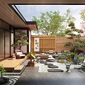 New Chinese Courtyard Landscape Landscape Plant Landscape Sits Courtyard Landscape Moss Landscape 3d model