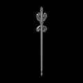 Ancient Handcrafted Silver Spear with Decorative Head and Ornate Long Shaft Design