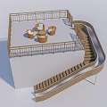 Swirl Stairs Slide Children's Slide 3d model