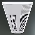 Modern White Wall Mounted Air Conditioner Fan with Sleek Grille Design and Control Panel