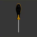 Household Screwdriver With Black And Orange Ergonomic Handle And Chrome Shank