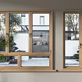 Modern window double window combination 3d model